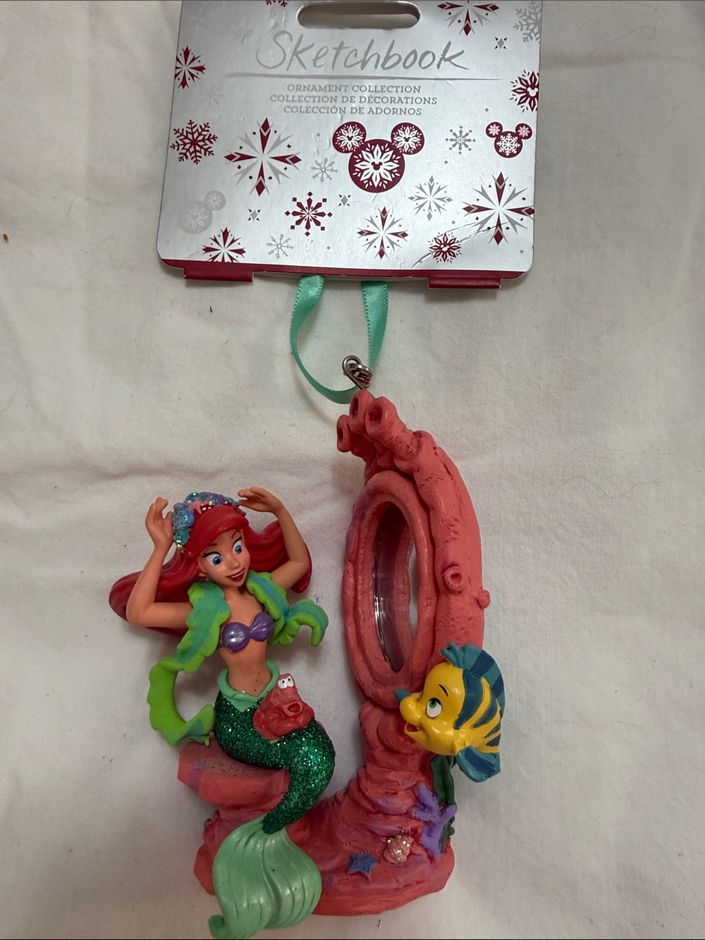 Disney Ariel & Flounder - BWT - Ornament - Red, Green, Yellow, Pink, Blue
